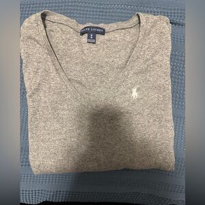 Ralph Lauren Heather Gray V-Neck Tee